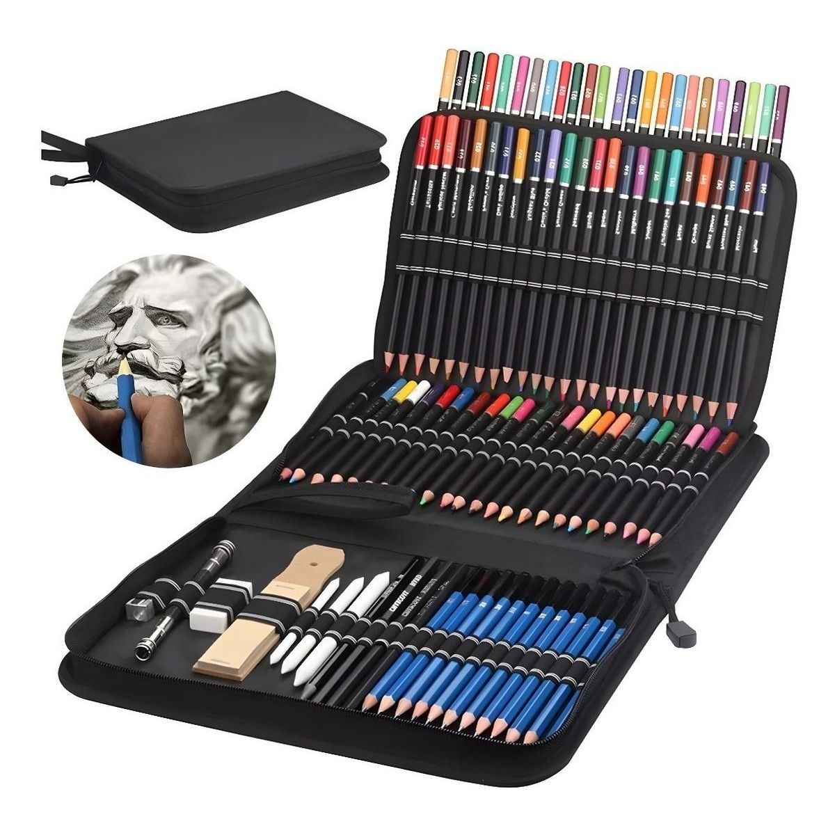 GENERICO - Kit de Dibujo Profesional con 96 Lápices y Accesorios