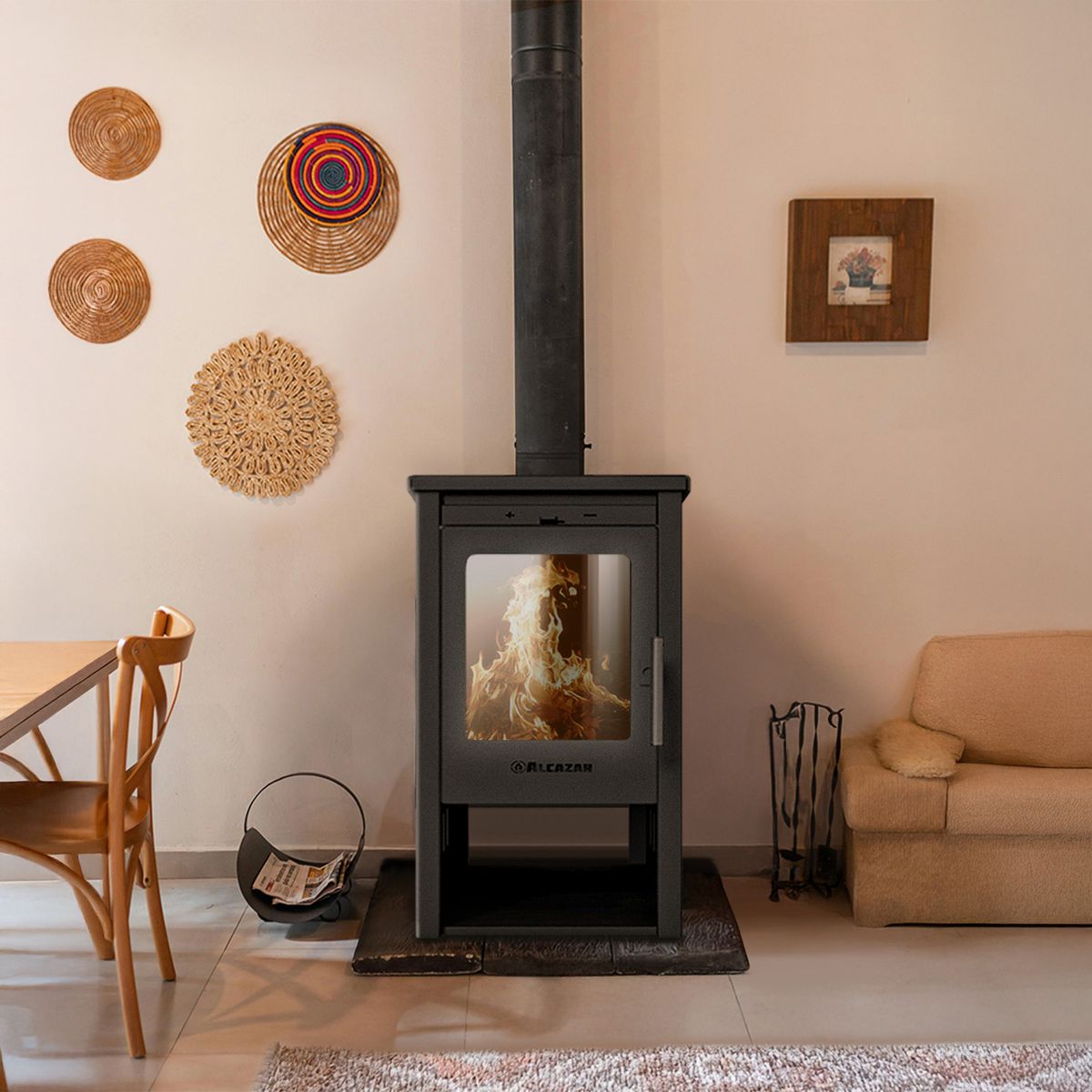 ALCAZAR - Estufa a Leña Patagonia 380 Gris Alcazar