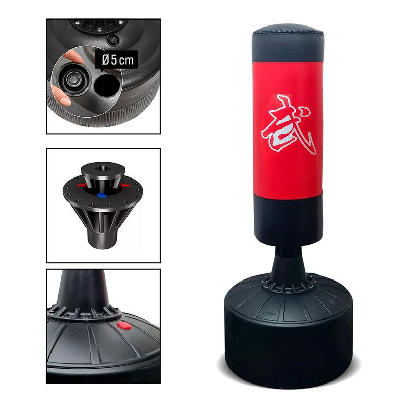 GENERICO - Saco de boxeo Pushing Box Ecocuero con base adaptable