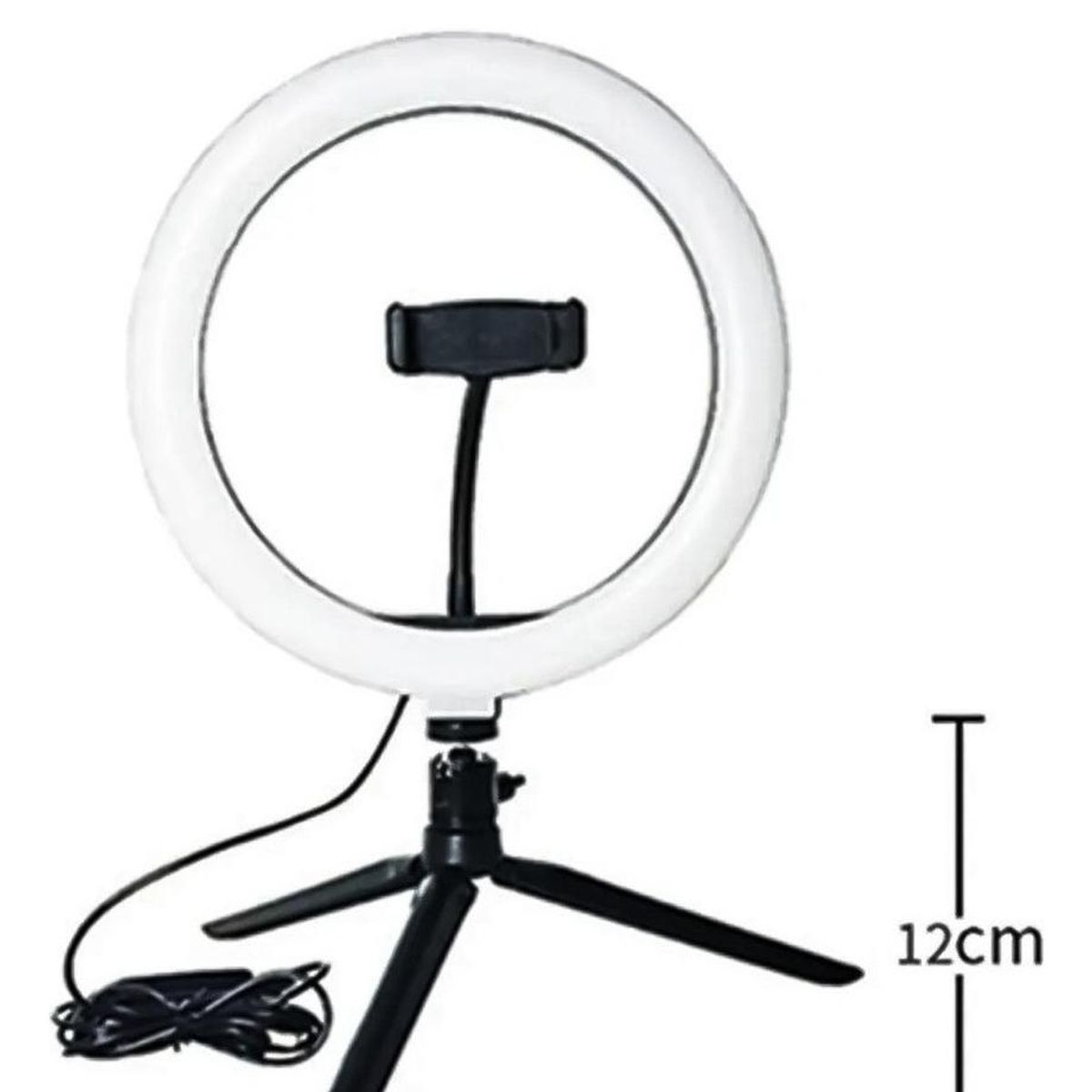 GENERICO - Aro de Luz LED de 26 cm con Trípode y Soporte para Teléfono