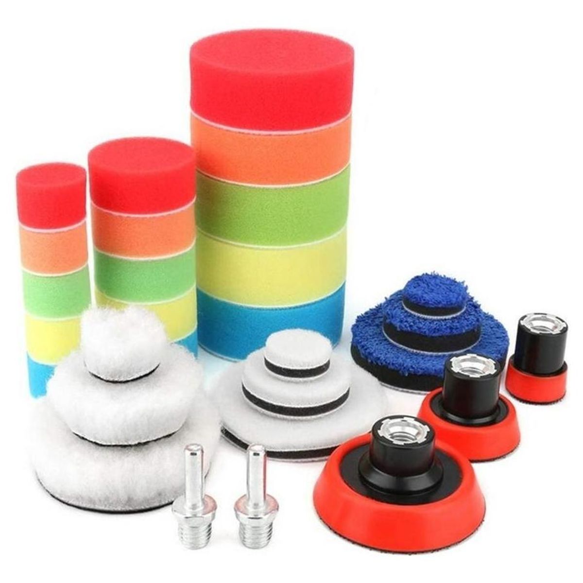 GENERICO - Kit de 29 Piezas de Pulido con Almohadillas de Esponja y Lana