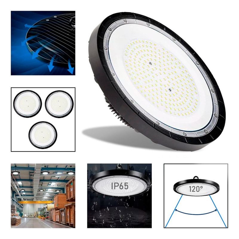 GENERICO - Pack de 3 Focos LED Plafón 150W IP65 Luz Fría 6500K