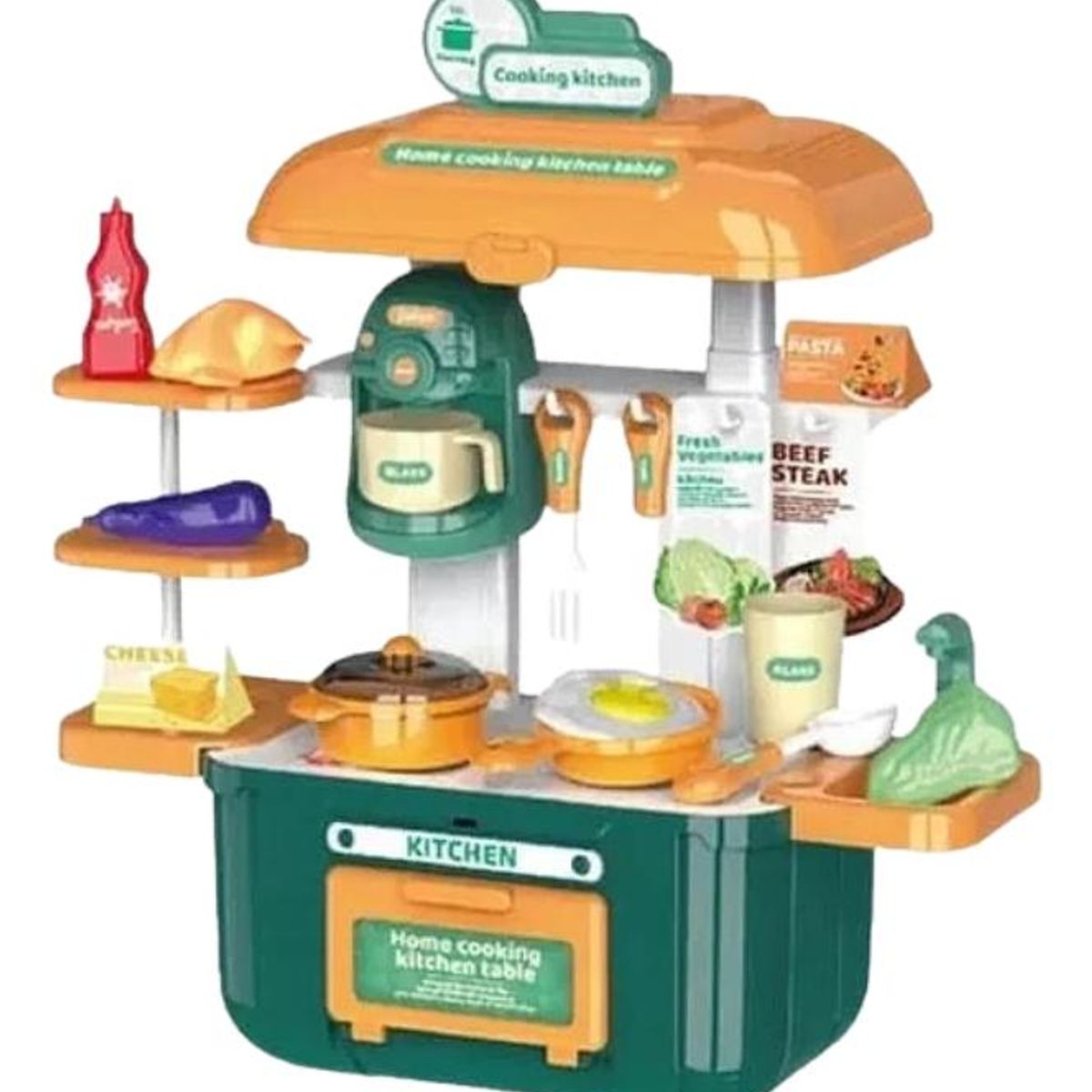 GENERICO - Juego de Cocina Portátil para Niños - 34 Piezas Coloridas