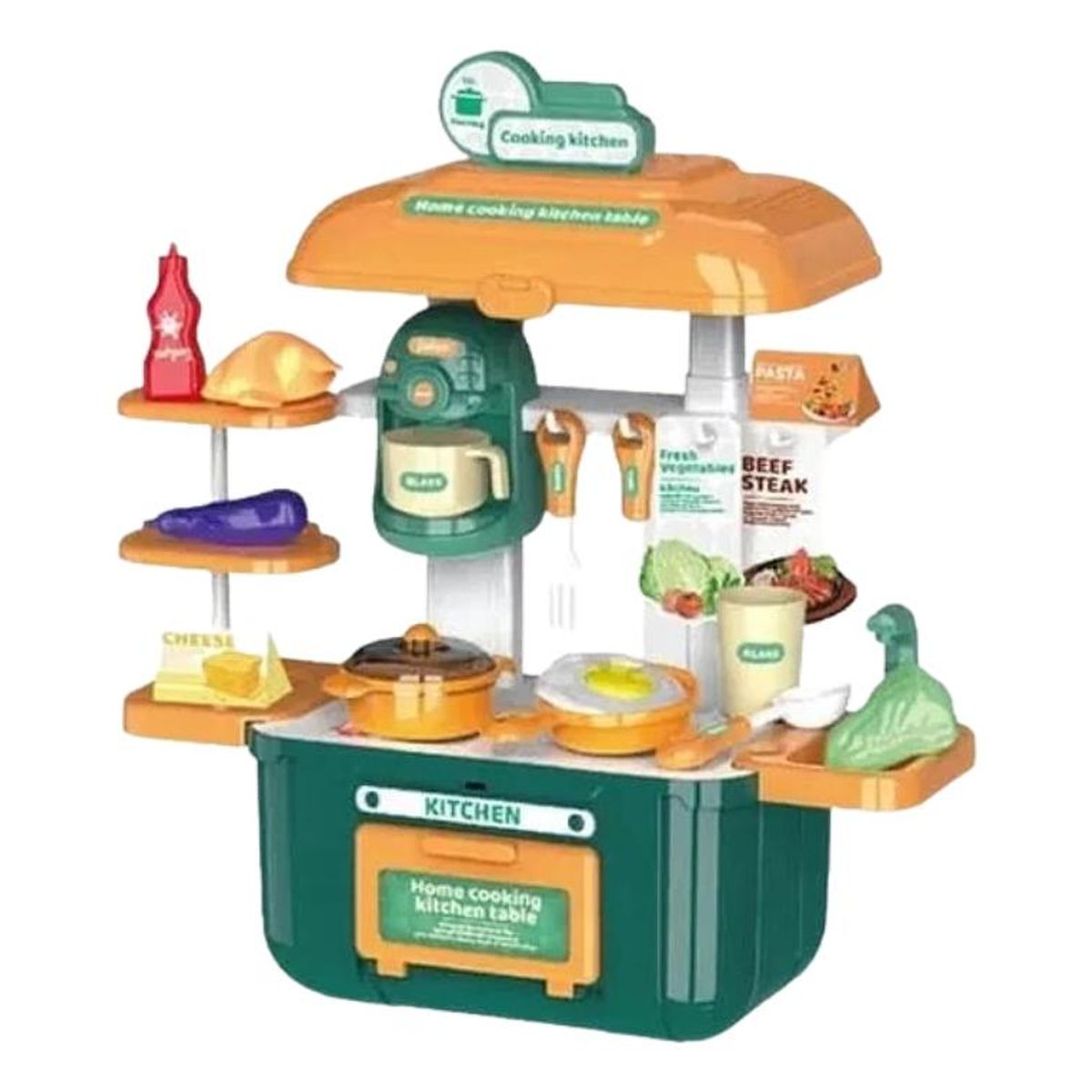 GENERICO - Juego de Cocina Portátil para Niños - 34 Piezas Coloridas