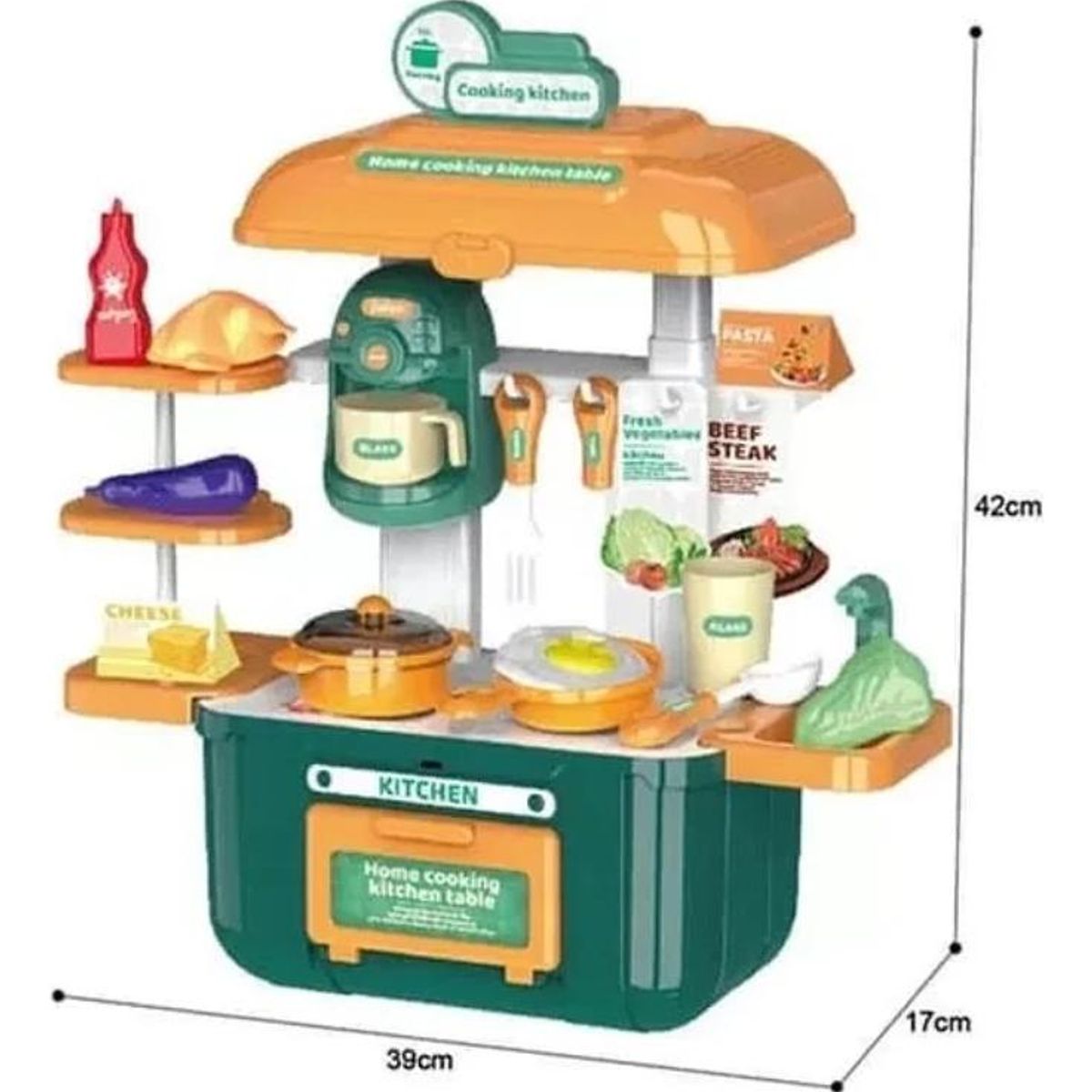 GENERICO - Juego de Cocina Portátil para Niños - 34 Piezas Coloridas