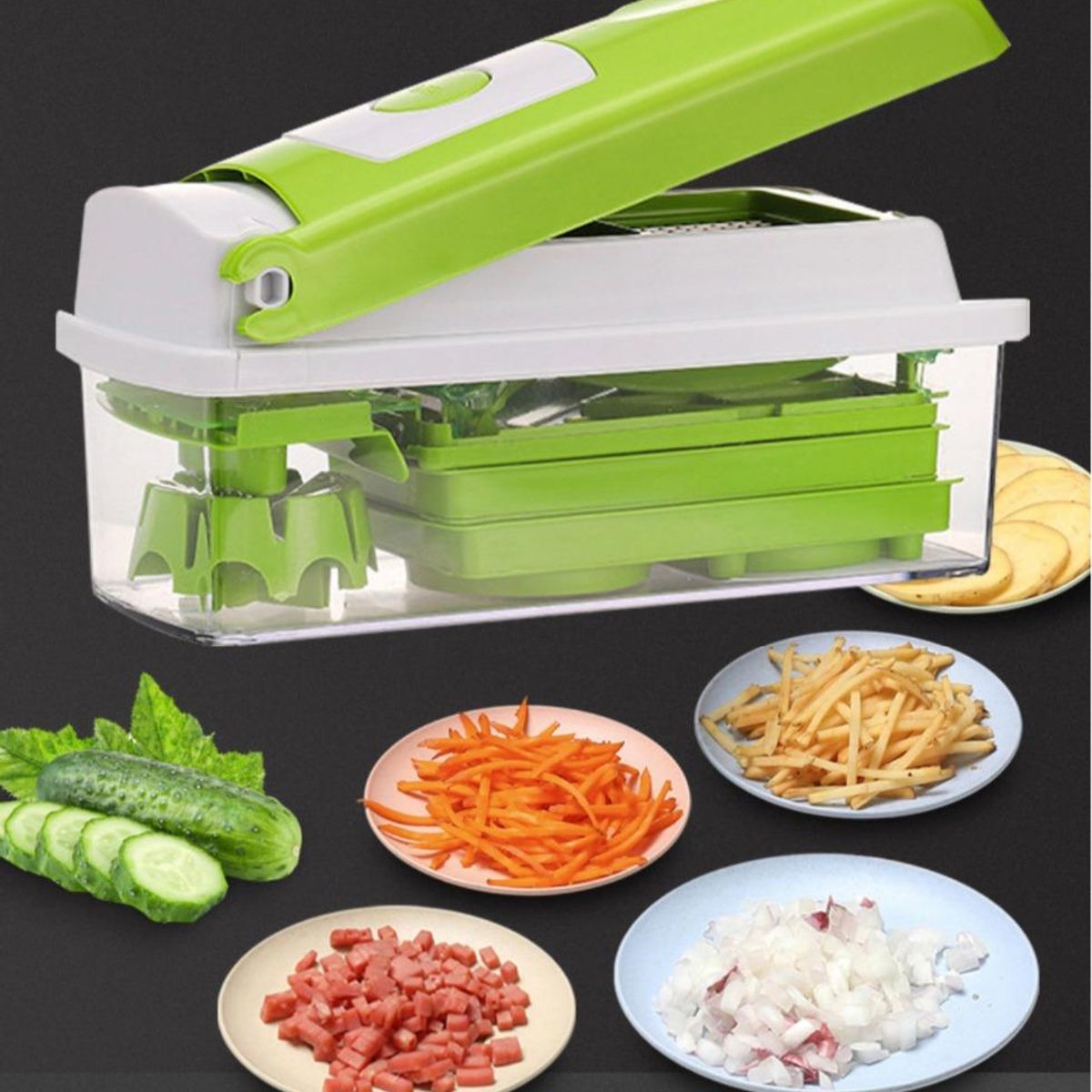 GENERICO - Picador Cortador Rallador Multifuncional para Verduras y Frutas