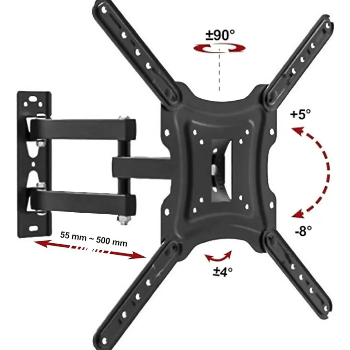 GENERICO - Soporte de TV Brazo Articulado 180° 15-58 Pulgadas hasta 50kg.