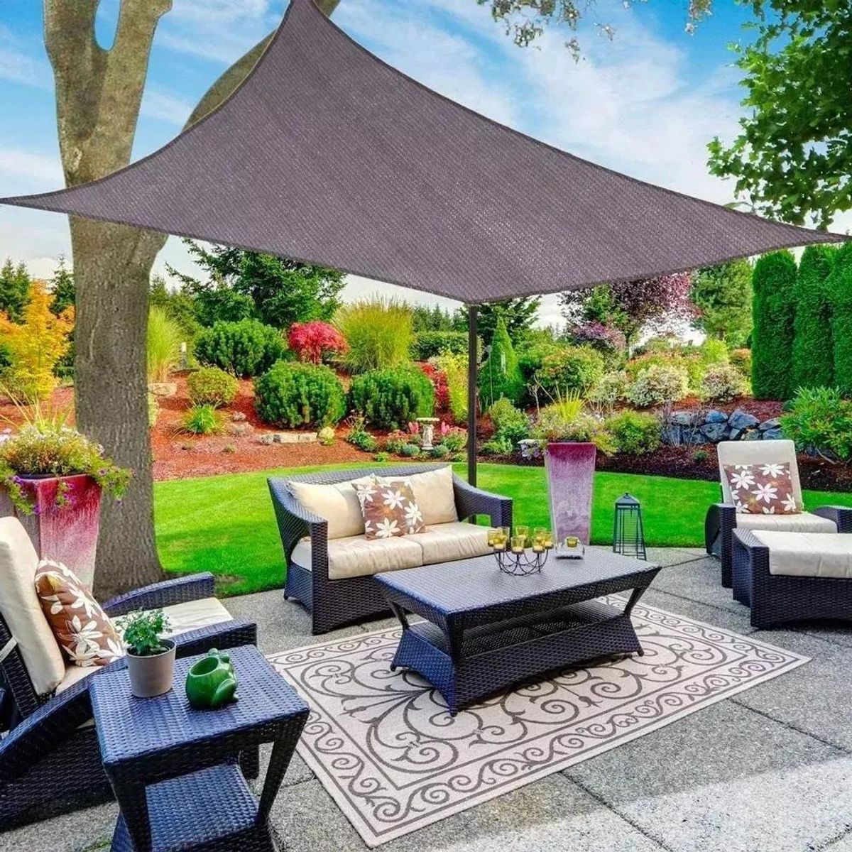 GENERICO - Toldo Vela Rectangular Impermeable de 2x5 Metros