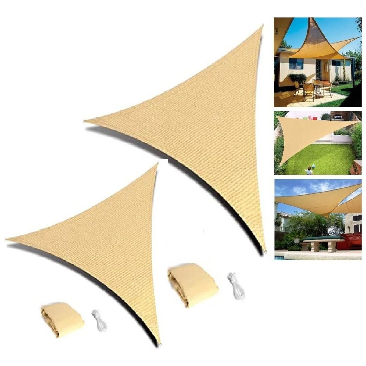 GENERICO - Toldo Vela Triangular Impermeable 5x5x5 metros