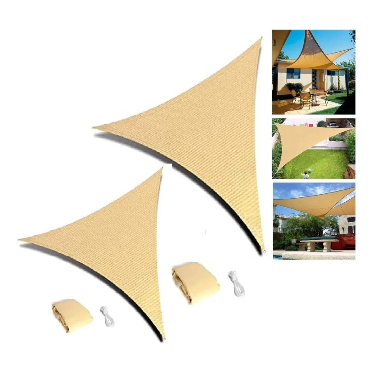 GENERICO - Toldo Vela Triangular Impermeable 5x5x5 metros