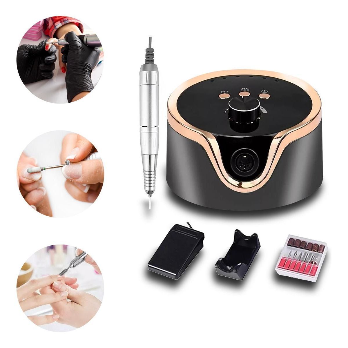 GENERICO - Máquina Profesional de Uñas 45000rpm con Pantalla LCD