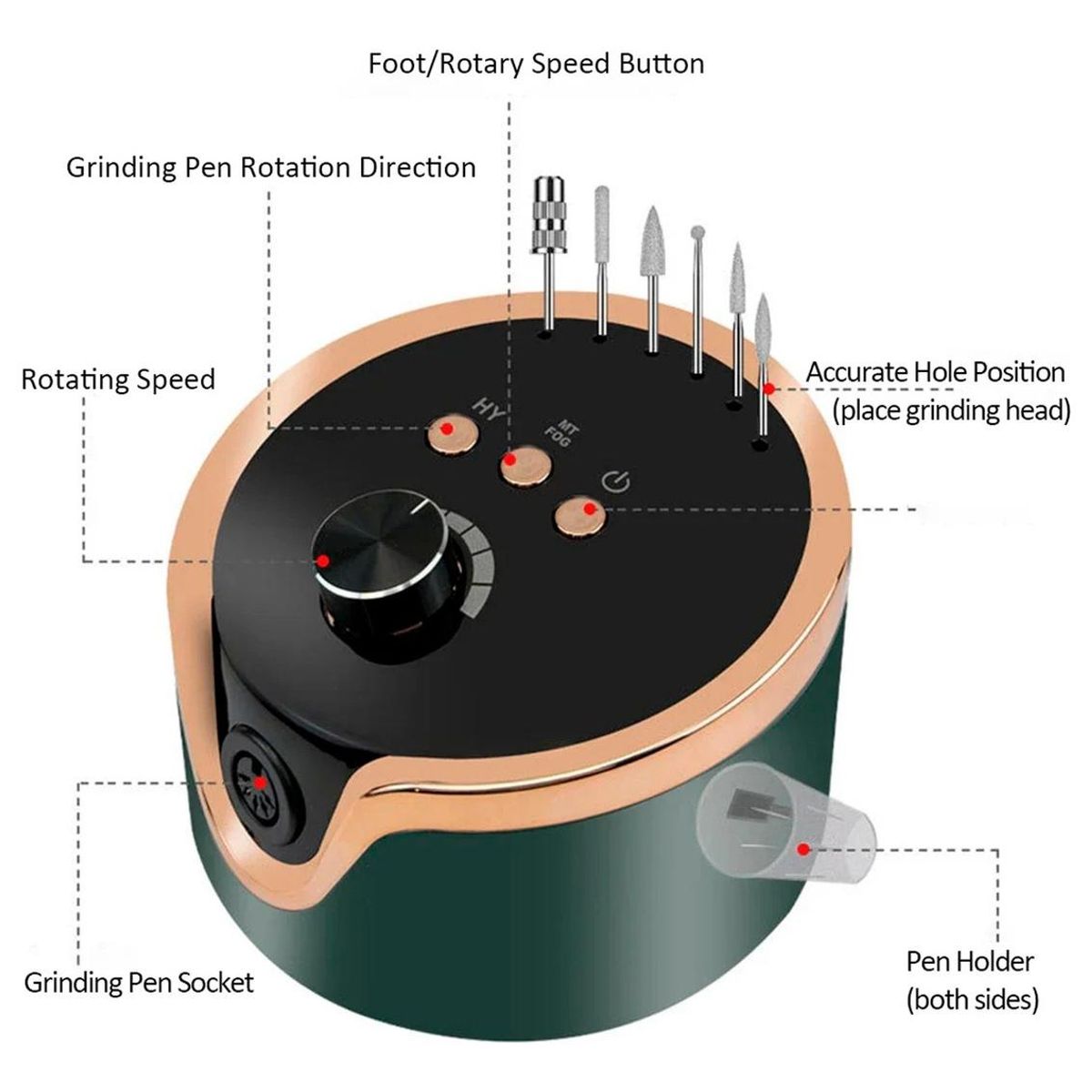 GENERICO - Máquina Profesional de Uñas 45000rpm con Pantalla LCD