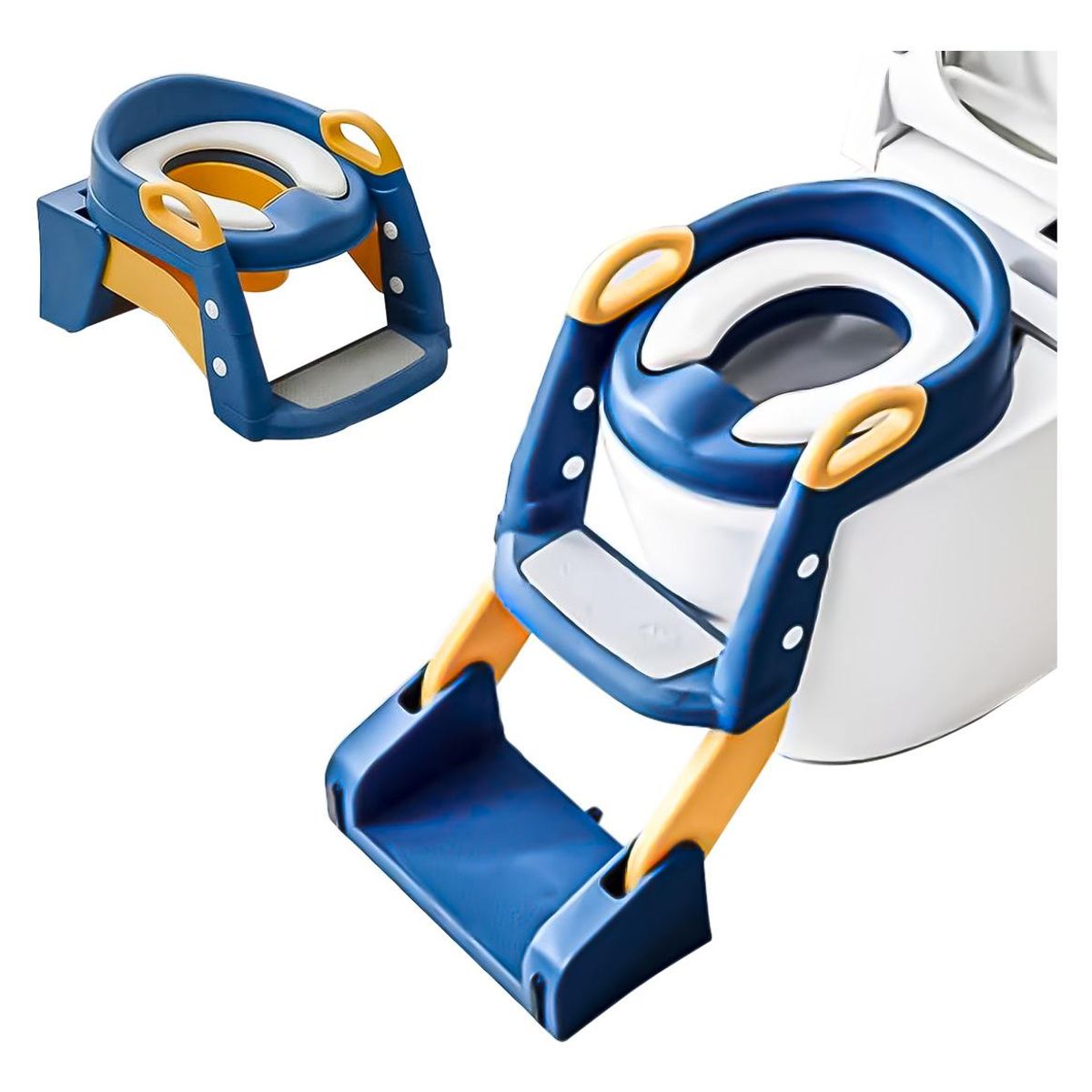 GENERICO - Asiento Adaptador para Inodoro 3 en 1 Acolchado para Niños