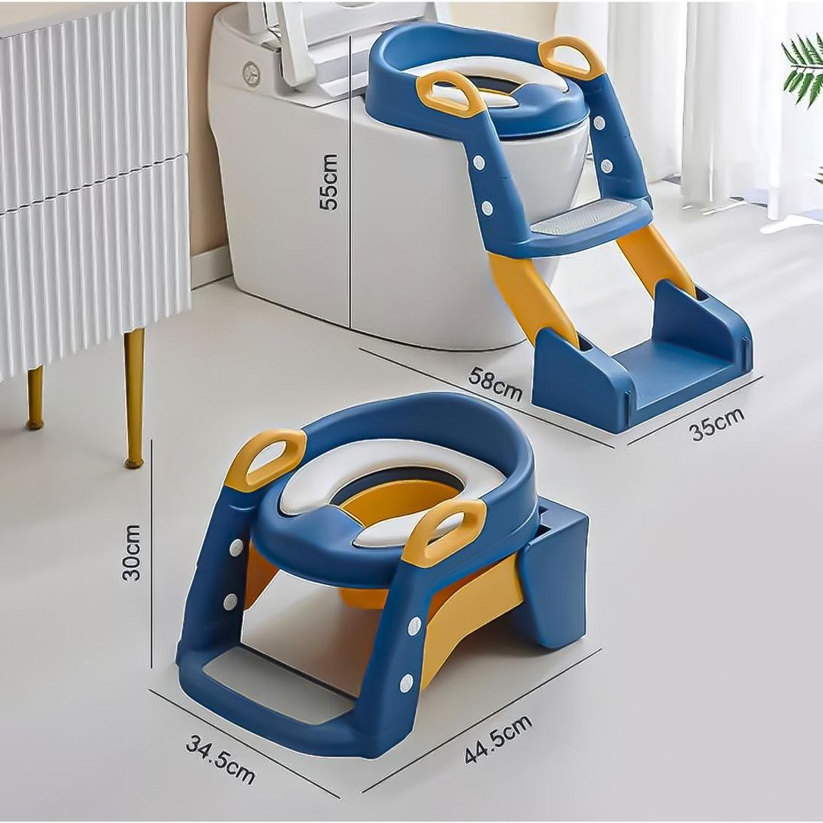 GENERICO - Asiento Adaptador para Inodoro 3 en 1 Acolchado para Niños