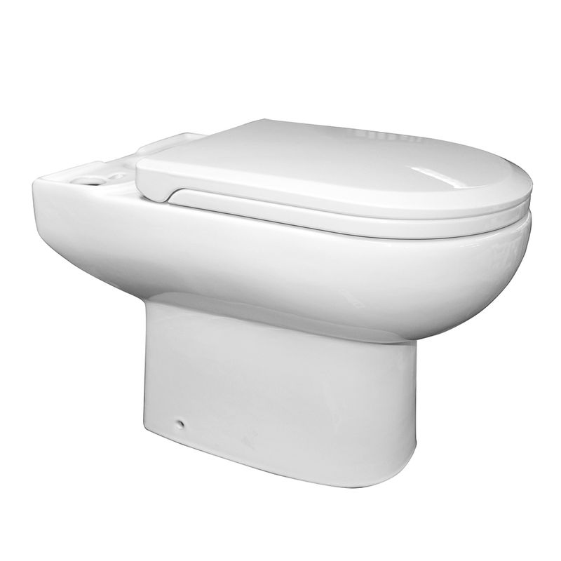 STRETTO - Taza WC Atos Vertical con asiento, fijaciones y Manguito Excéntrico 90 mm.