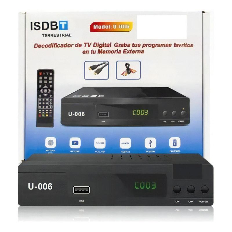 GENERICO - Decodificador Digital TDA Full HD ISDB-T U-006 HDMI