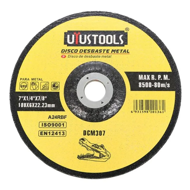 GENERICO - Pack de 5 Discos de Desbaste para Corte de Metal 180 mm