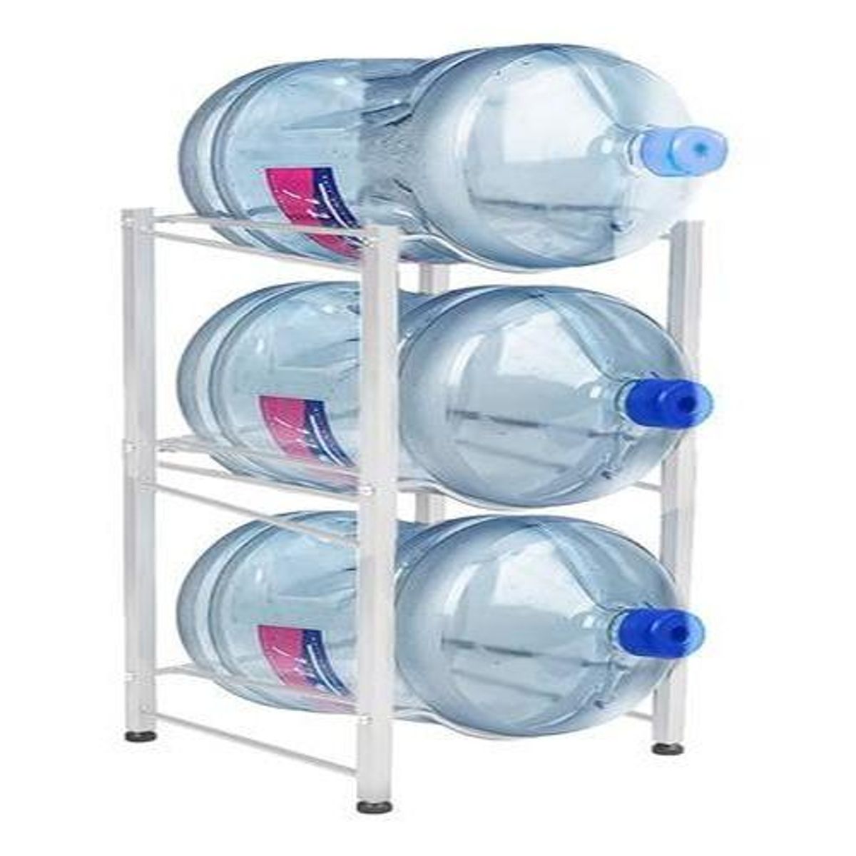 GENERICO - Estante Organizador para 3 Botellones de Agua 20L Blanco