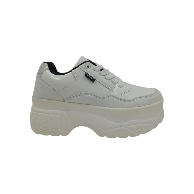 HERIEL - Zapatilla Blanca Plataforma Mujer