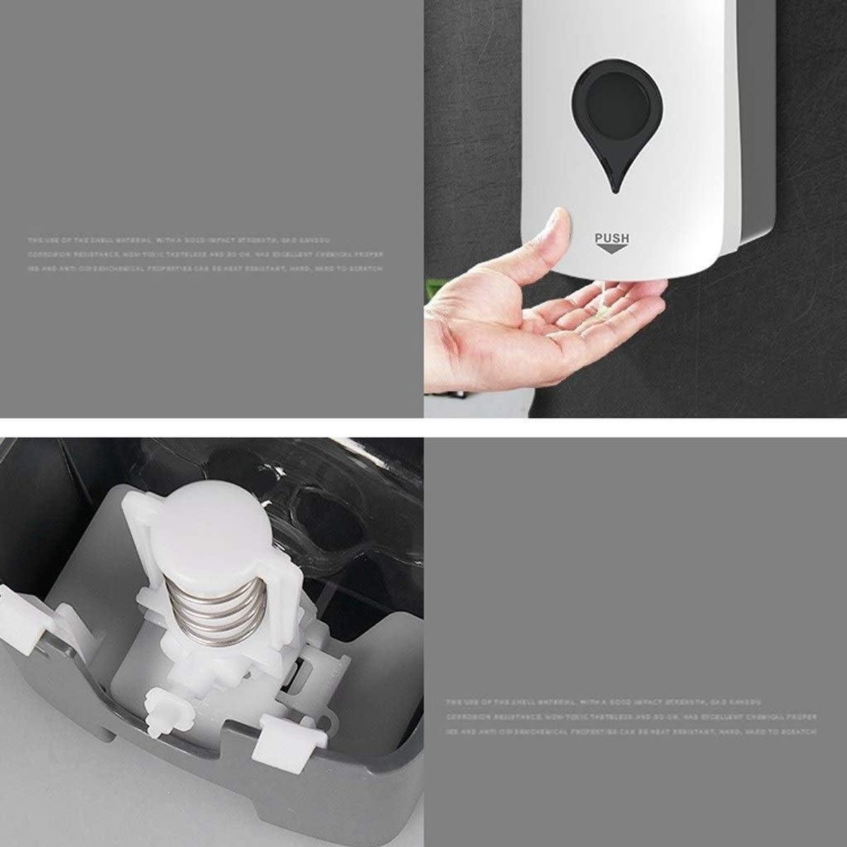 GENERICO - Dispensador de Jabón Líquido Rellenable de Pared 1000ml