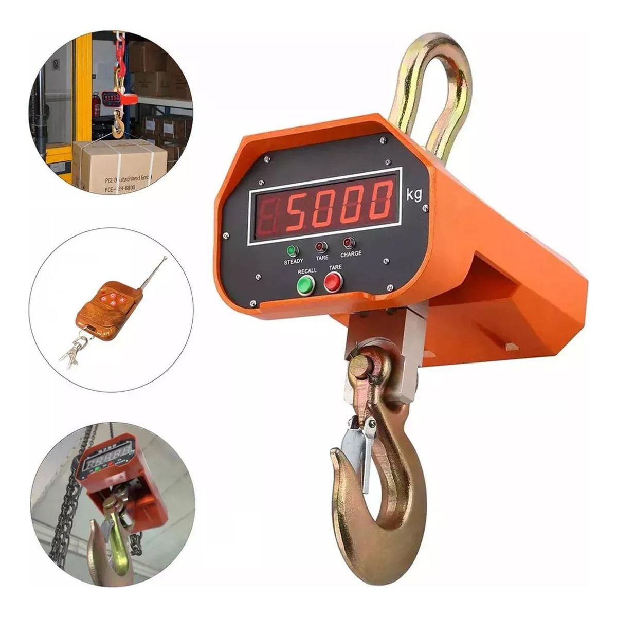 GENERICO - Balanza Digital Colgante Industrial 5000 kg de Alta Precisión