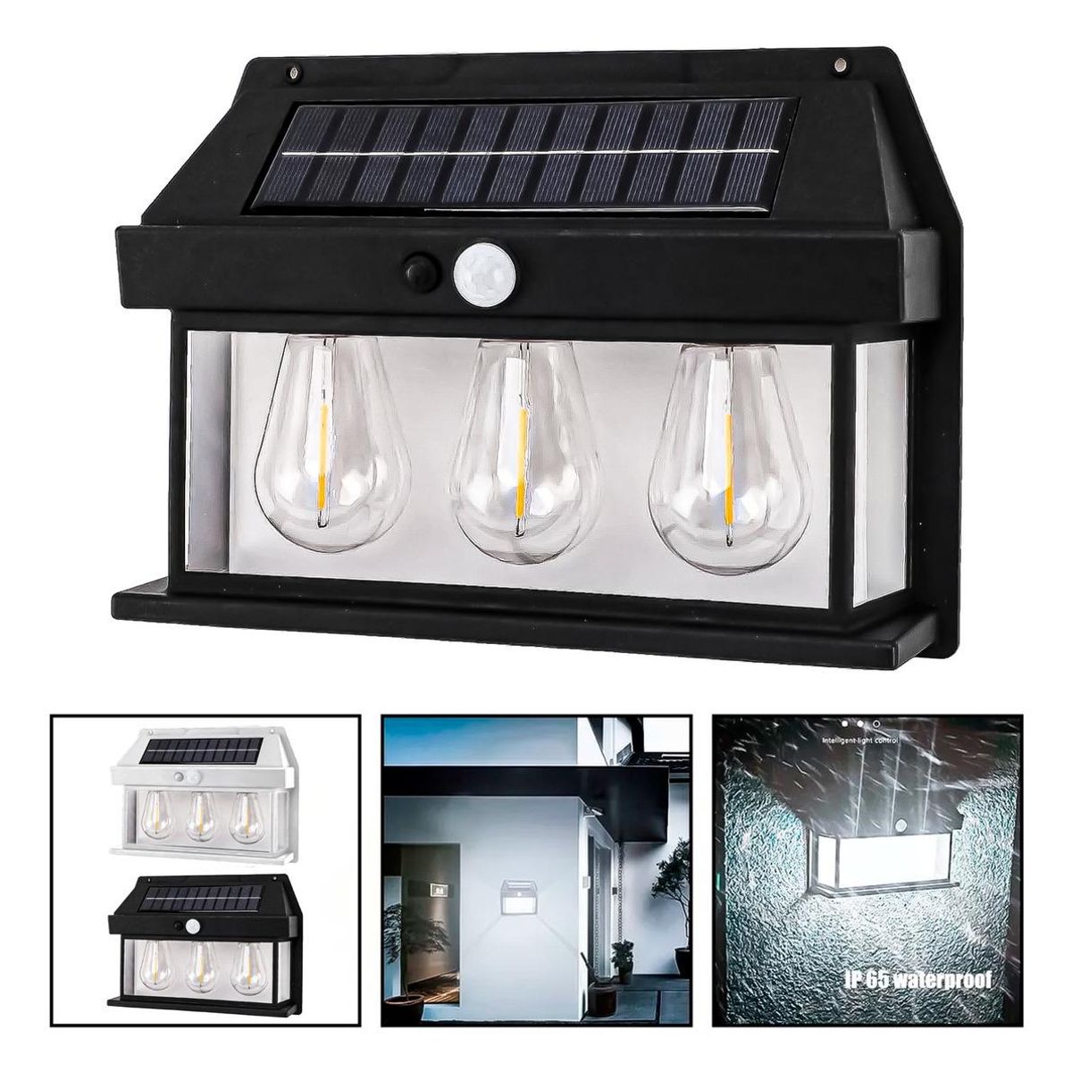 GENERICO - Lámpara Solar LED de Exterior con Sensor de Movimiento