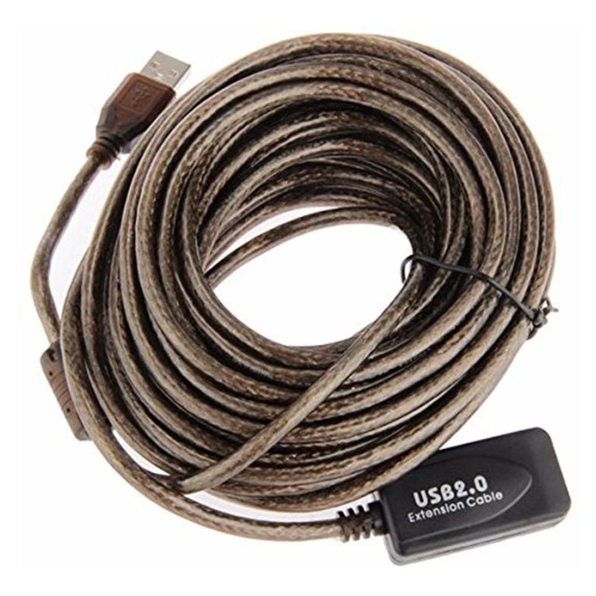 GENERICO - Cable USB Activo Blindado 10 Metros Color Gris Oscuro