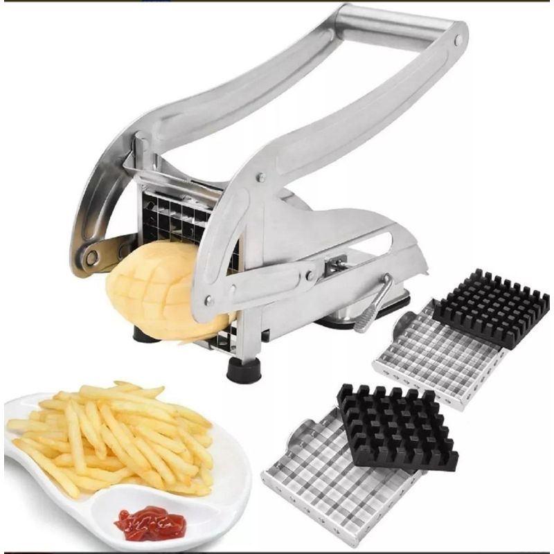 GENERICO - Picador de Papas y Verduras de Acero Inoxidable con Cuchillas Intercambiables