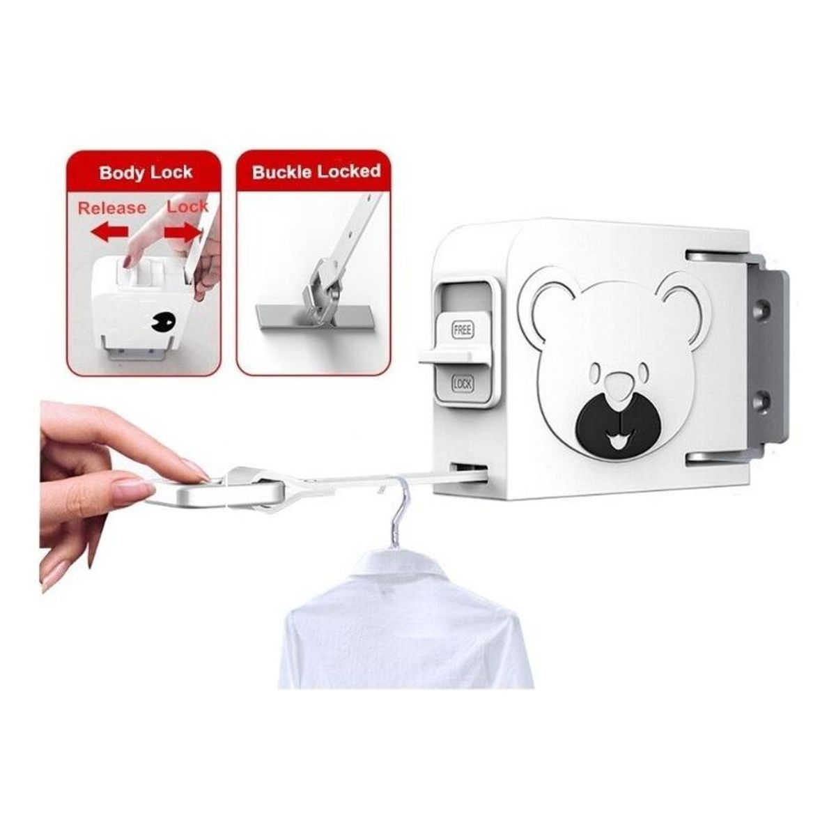 GENERICO - Tendedero Invisible Retráctil Plegable para Ropa