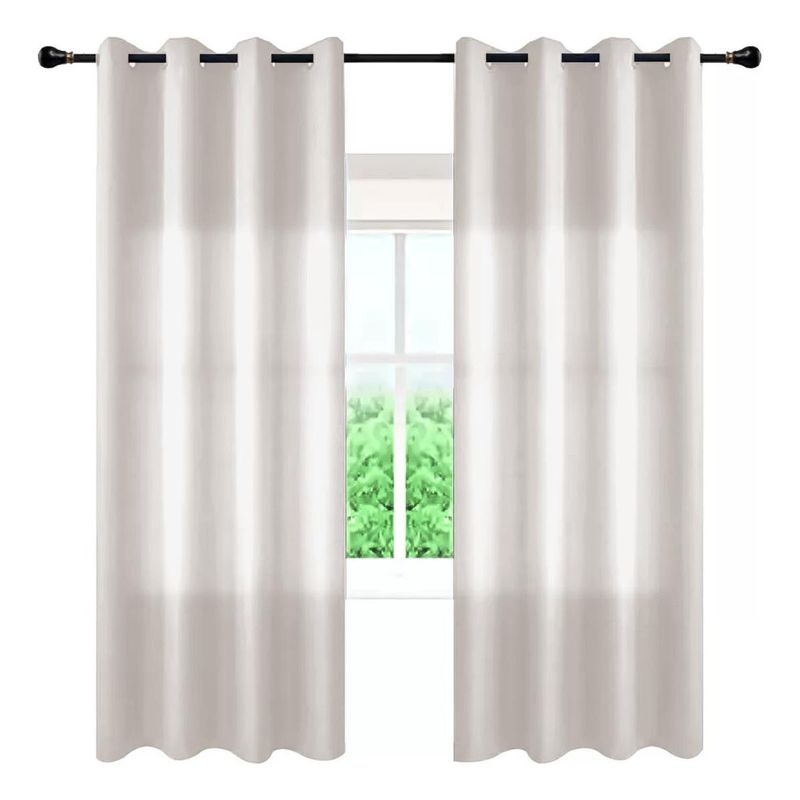 GENERICO - Set de Cortinas Doble Paño Satinado Brillante 140x220