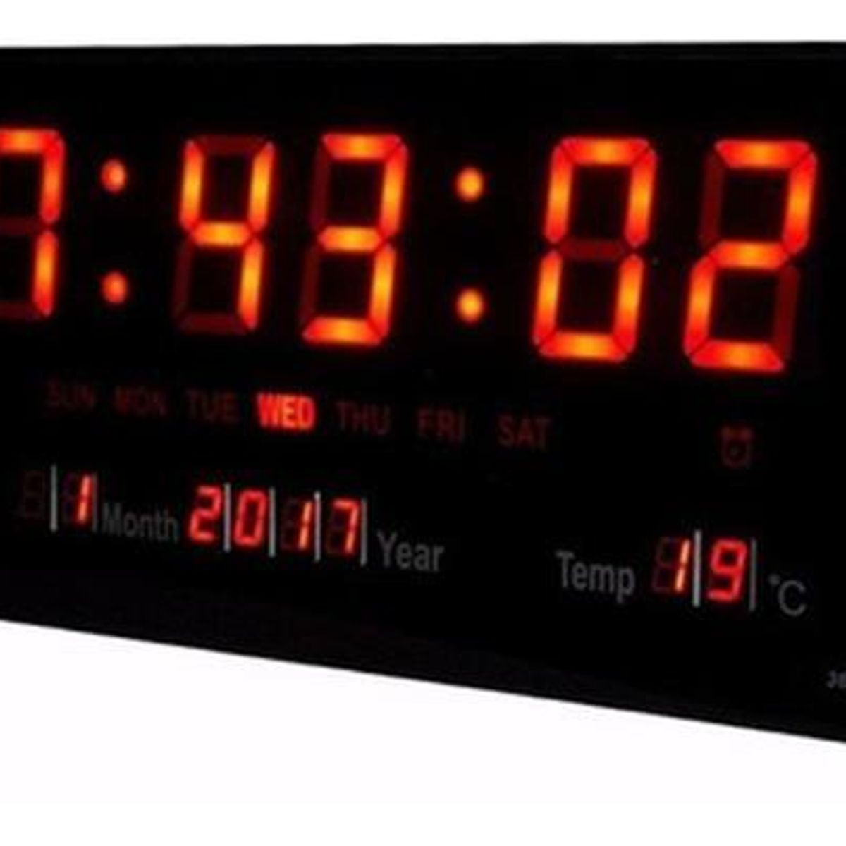 GENERICO - Reloj Digital de Pared LED con Alarma y Termómetro