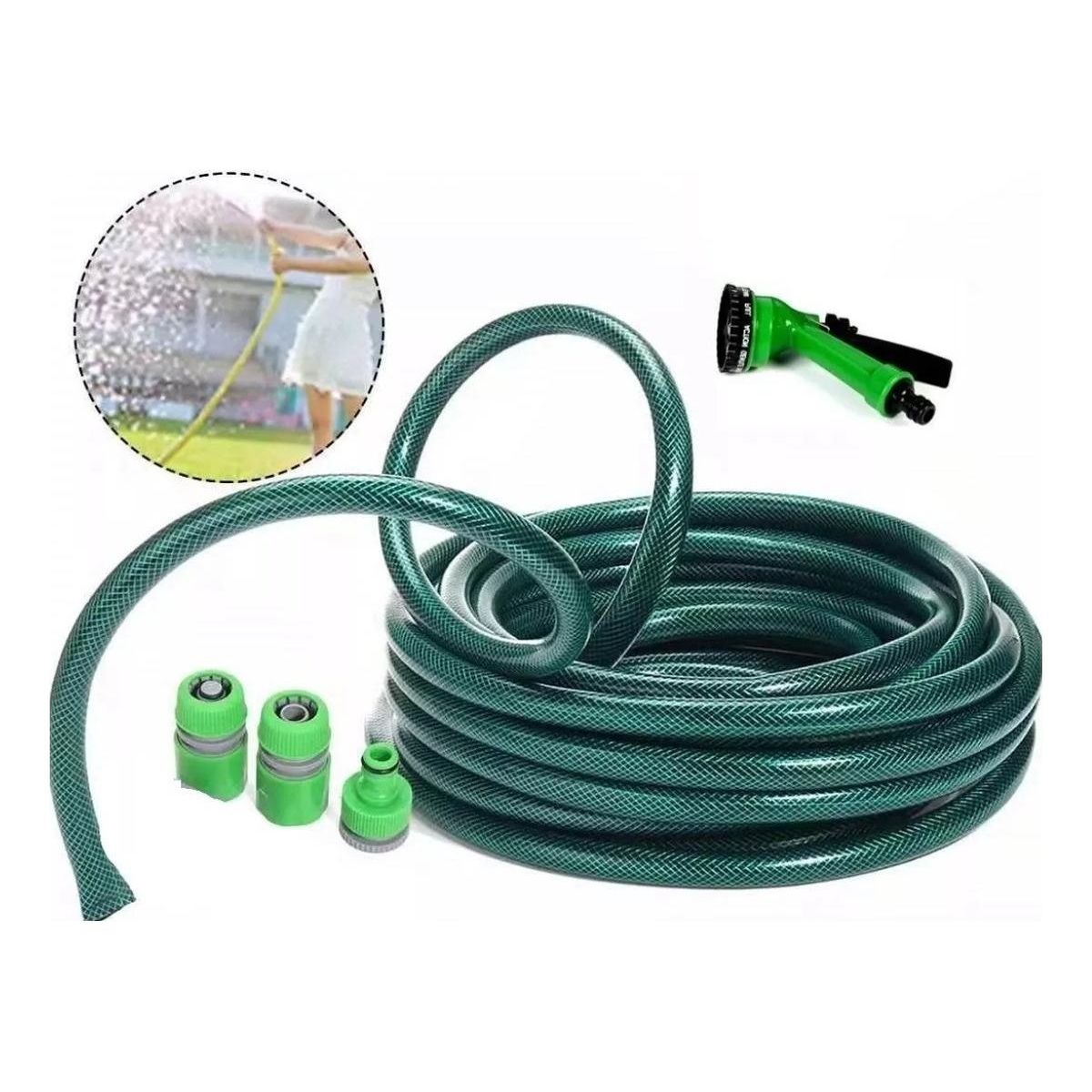 GENERICO - Manguera PVC Reforzada 12" - Rollo de 20 Metros con Accesorios