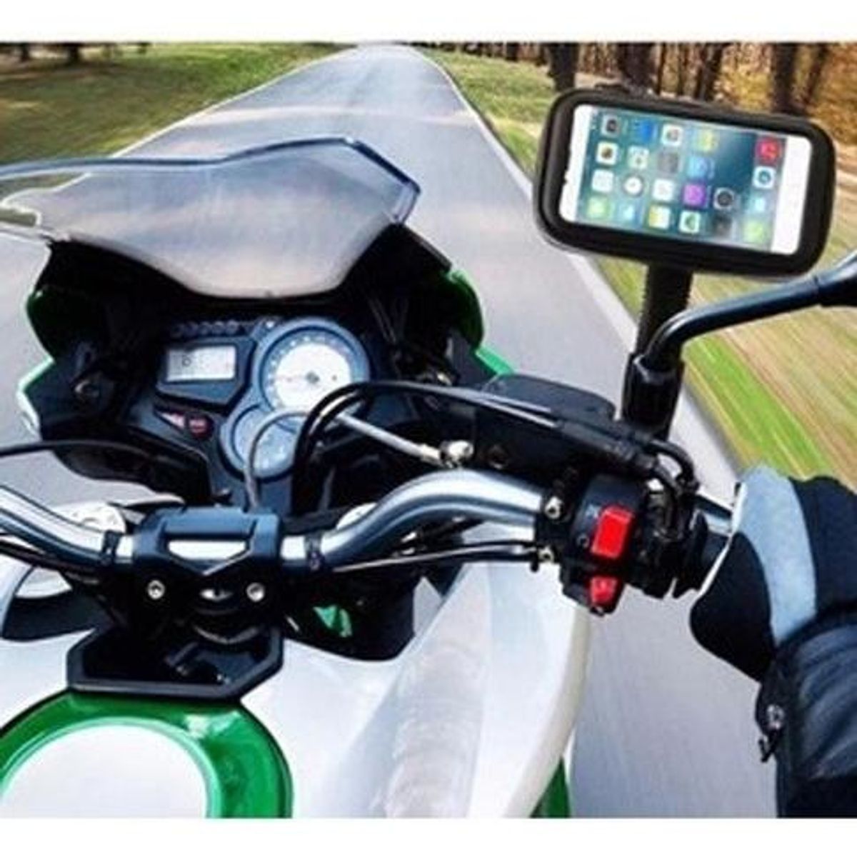 GENERICO - Soporte de Celular Ajustable para Motocicleta Espejo Impermeable