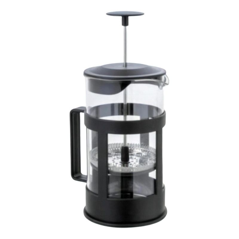 GENERICO - Prensa Francesa Cafetera Manual 600 ml de Vidrio Negro