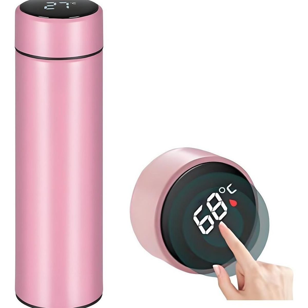 GENERICO - Termo Inteligente con Sensor Digital Rosado 500ml