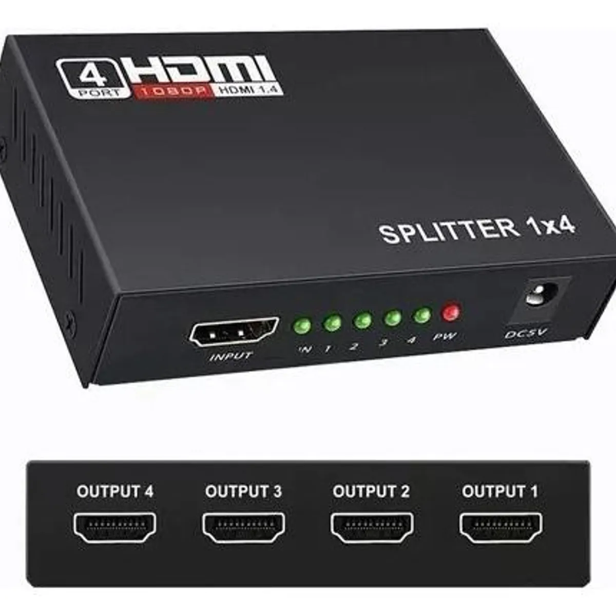 GENERICO - Divisor HDMI 1x4 Activo Full HD 1080P Mini Metal