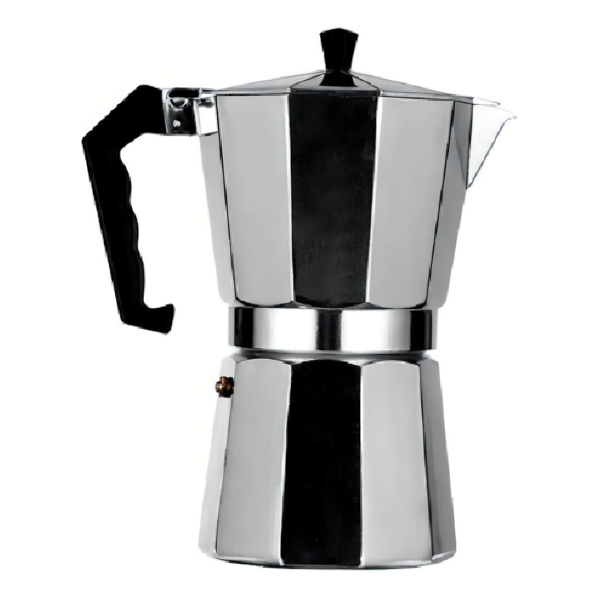 GENERICO - Cafetera Italiana de Aluminio para 6 Tazas en Color Gris