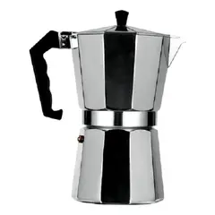 GENERICO - Cafetera Italiana de Aluminio para 6 Tazas en Color Gris