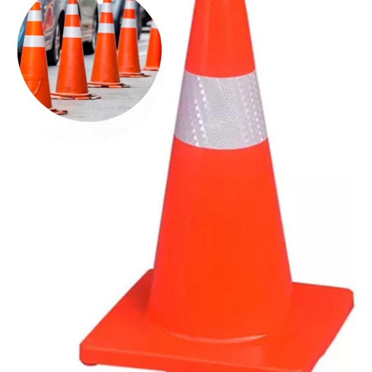 GENERICO - Cono de Tráfico Flexible Reflectante 45 cm para Seguridad
