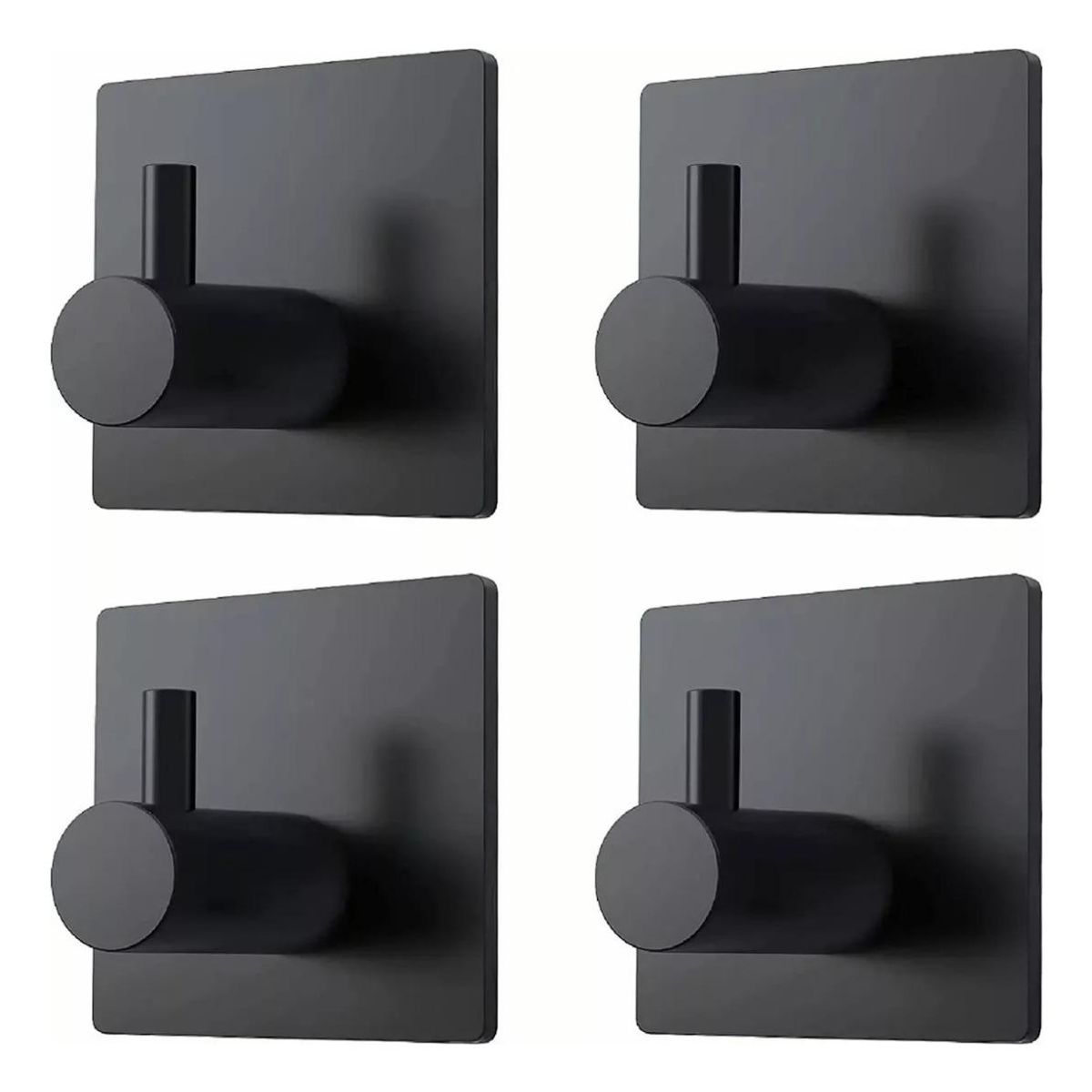 GENERICO - 4 Ganchos Adhesivos de Acero Inoxidable para Pared