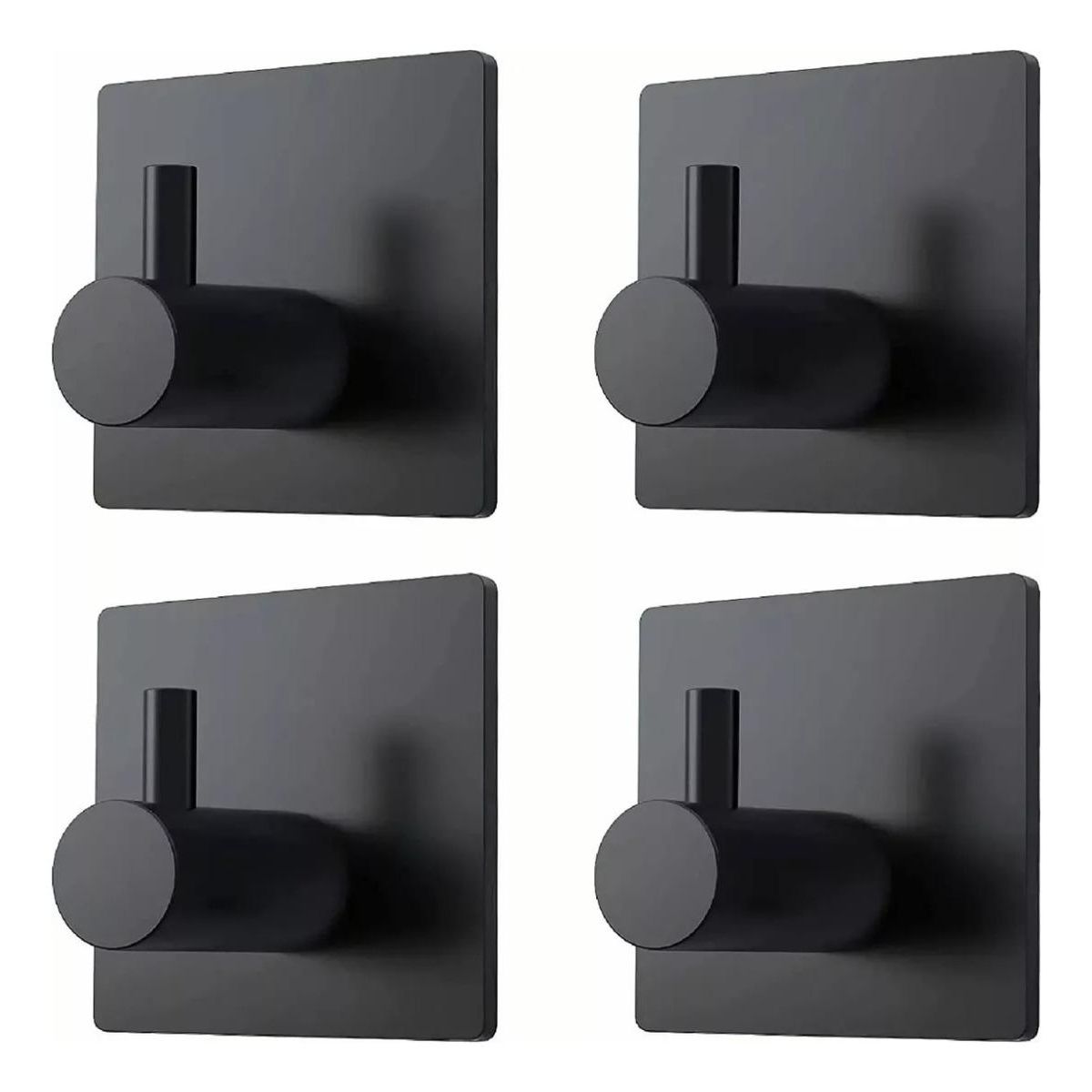 GENERICO - 4 Ganchos Adhesivos de Acero Inoxidable para Pared