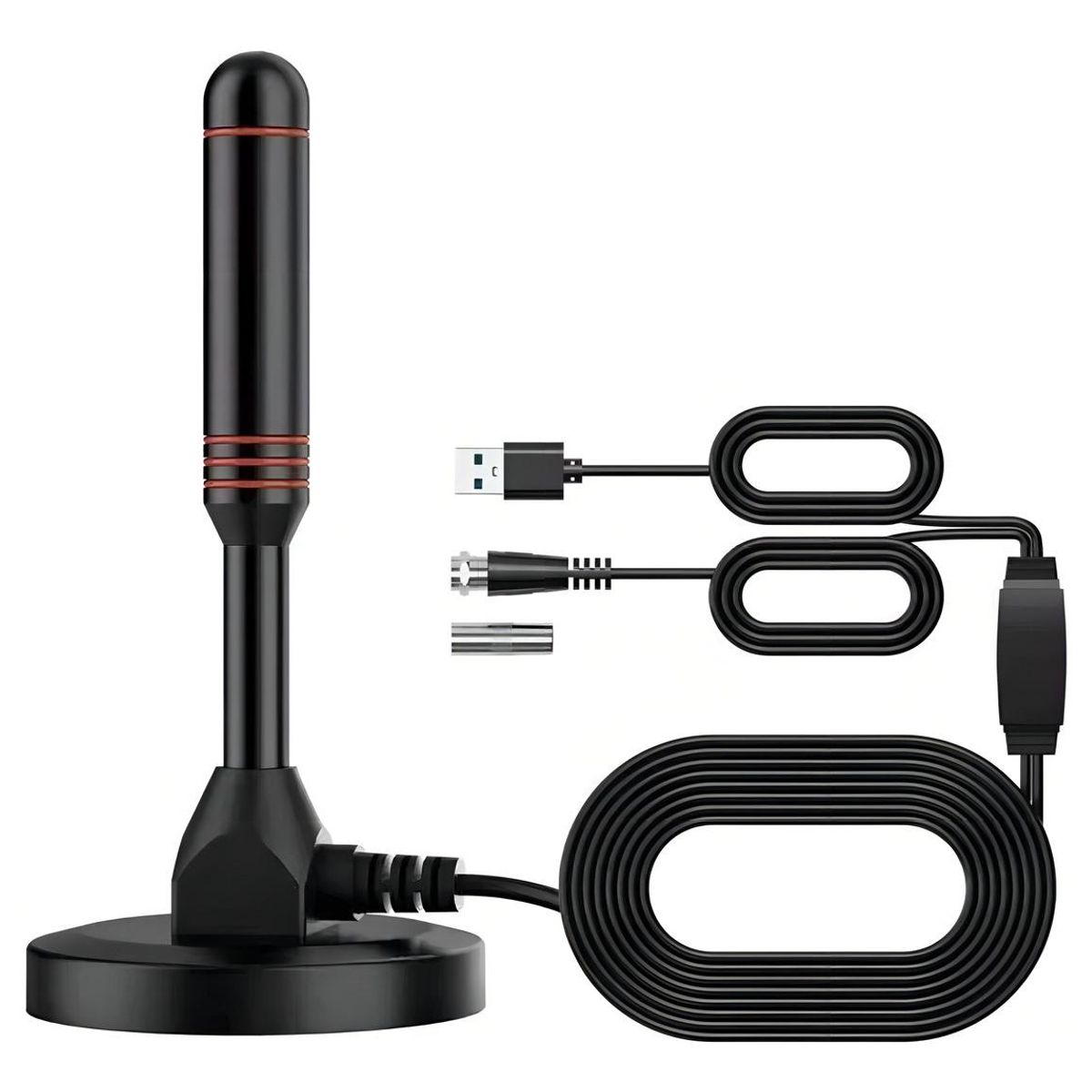 GENERICO - Antena Digital HD Amplificada Interior por USB con Ganancia 25 dBi