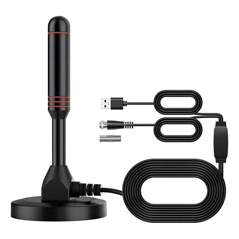 GENERICO - Antena Digital HD Amplificada Interior por USB con Ganancia 25 dBi