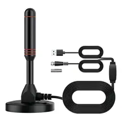 GENERICO - Antena Digital HD Amplificada Interior por USB con Ganancia 25 dBi