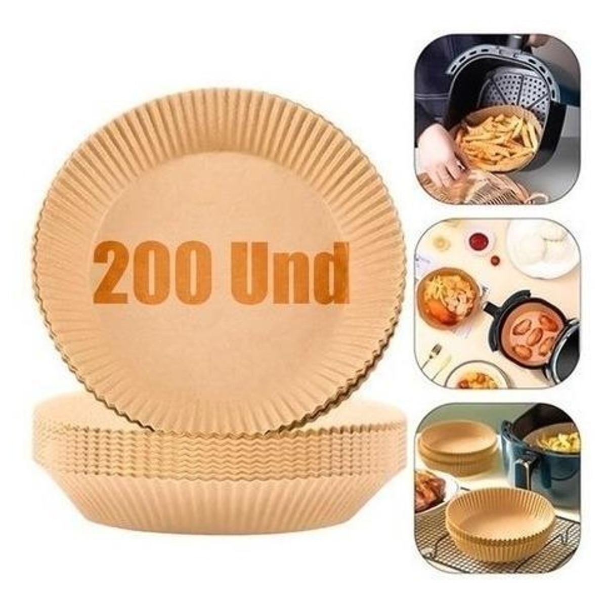 GENERICO - 200 Forros Papeles Desechables Antiadherentes para Airfryer