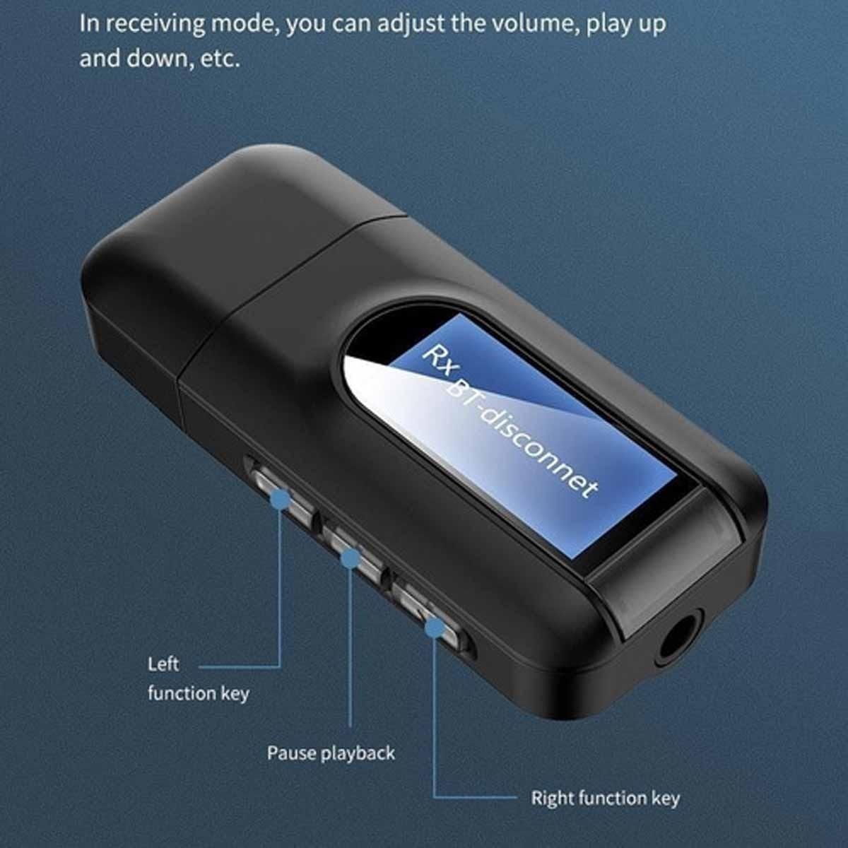 GENERICO - Transmisor y Receptor Bluetooth 50 T11 2 en 1 con Salida 35mm.