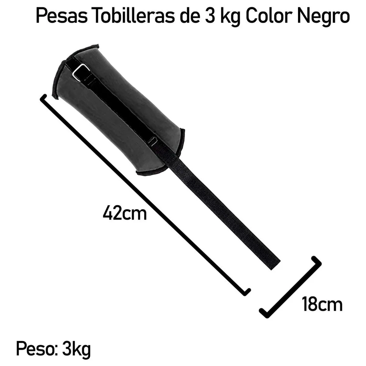 GENERICO - Pesas Tobilleras y Muñequera de 3kg - Par de 6kg
