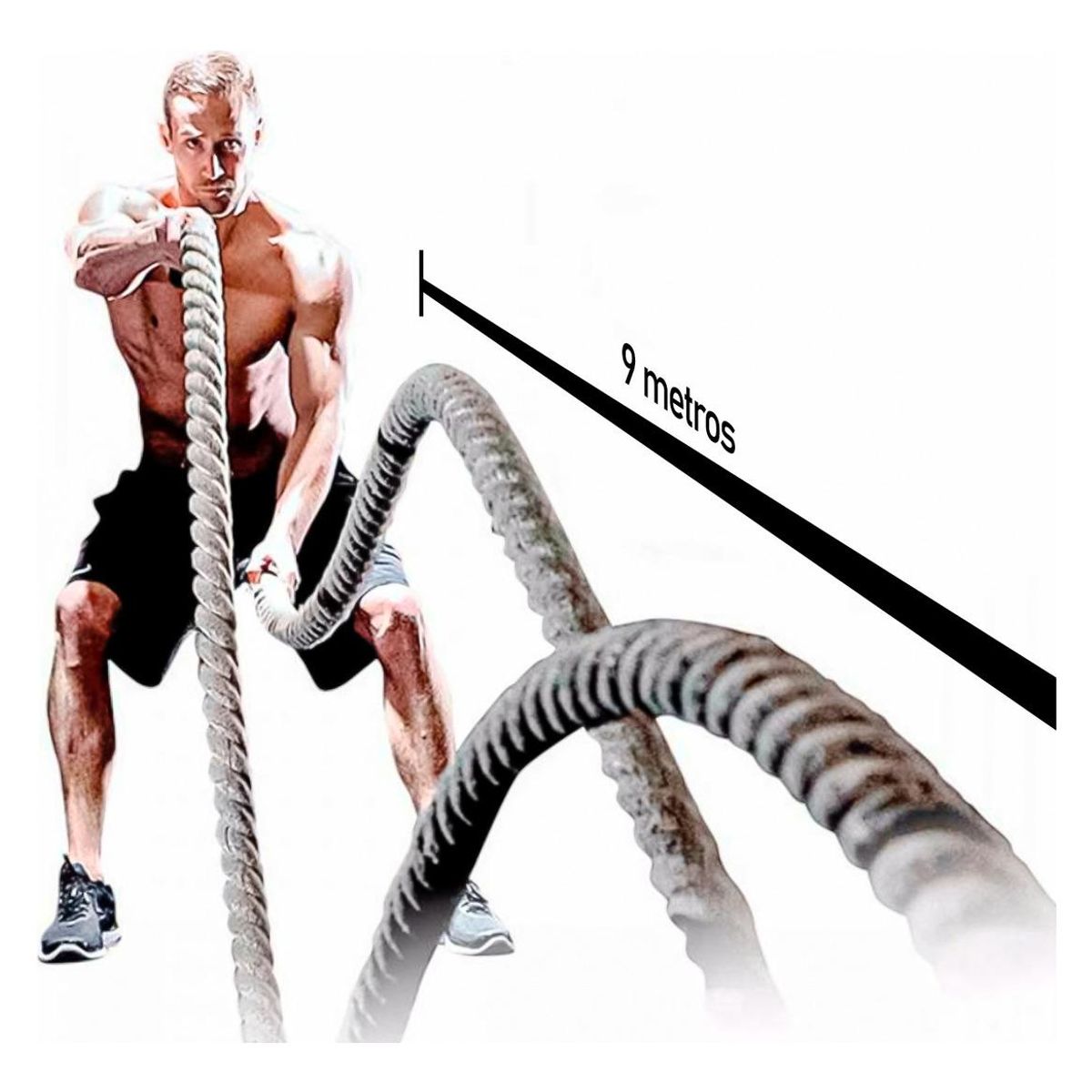 GENERICO - Cuerda de Batalla para Crossfit 9m x 38cm