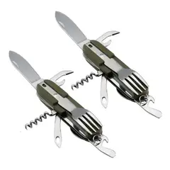 GENERICO - Set de Cuchillos y Utensilios para Camping y Trekking