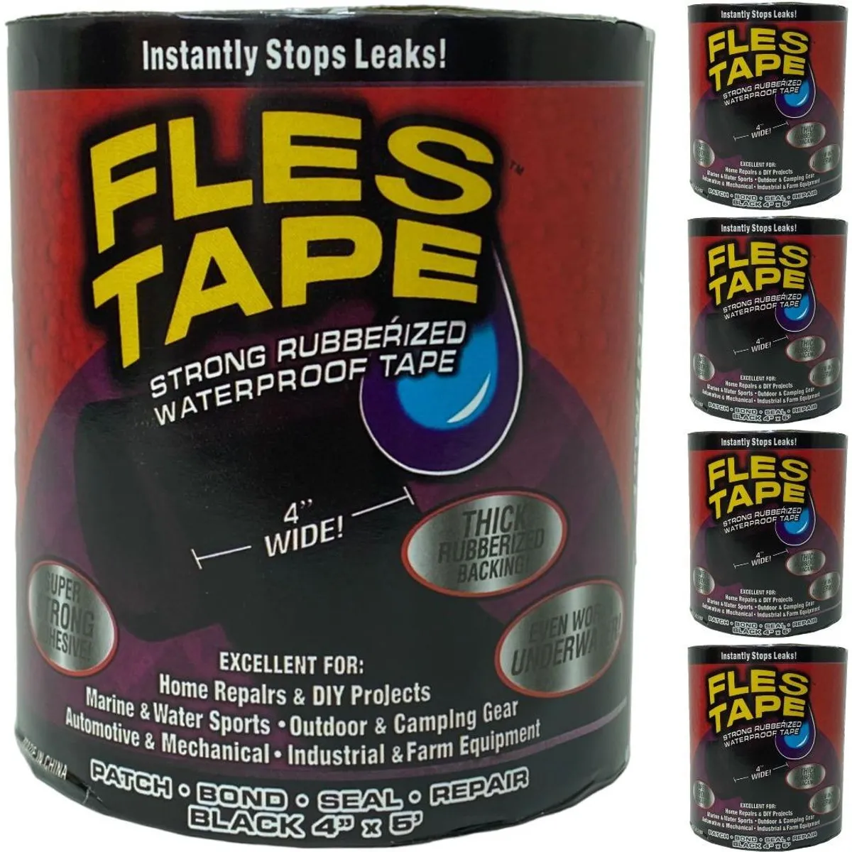 GENERICO - Cinta Adhesiva Impermeable Fles Tape 1.5m x 4 Pulgadas